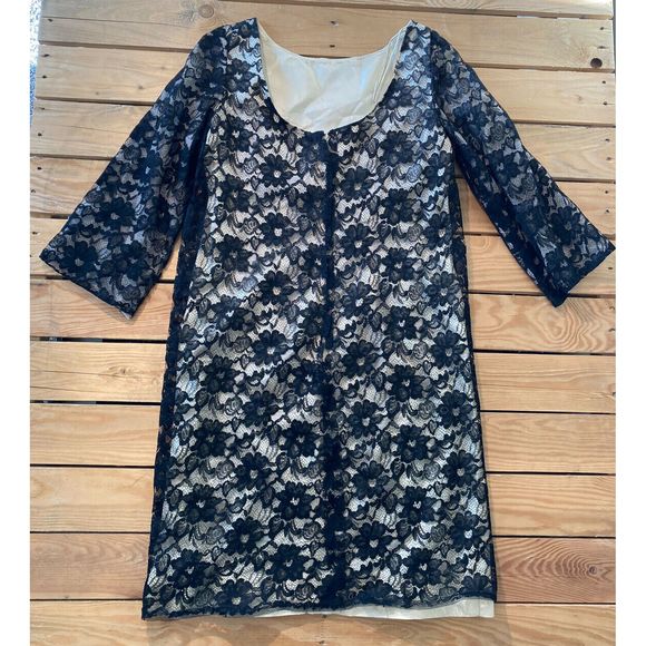 Vintage JR THEME 3/4 Sleeve Knee Length Lace Dress - Picture 2 of 7